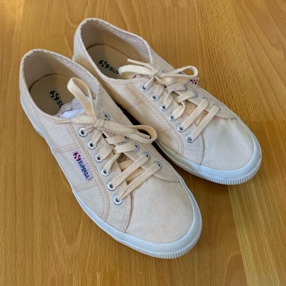 Superga Classic Cotu Canvas Sneakers in Beige Eggshell Sz US 9 EU 40 Great Shape - Picture 4 of 11